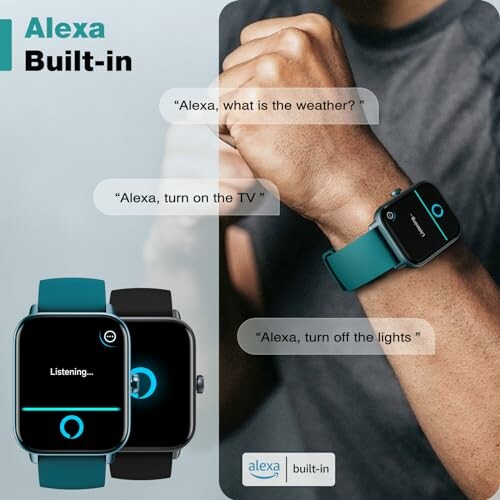 Smartwatch with Alexa built-in and various voice commands